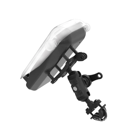 Motorcycle Shockproof Navigation Phone Holder Cross-Border Delivery Riding Outdoor Electric Vehicle Rainproof Phone Support Stand (Motosiklet ləvazimatları və aksesuarları) - fifth-generation-triple-proof-protective-cover-transparent-white-handlebar-mount