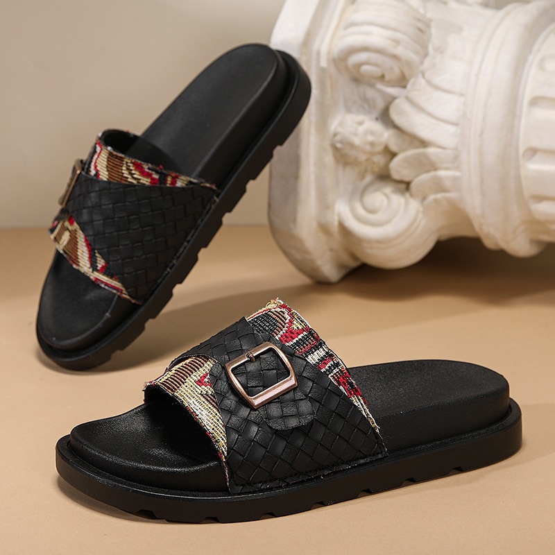 Men's Summer Shoes, Korean-style Shiny Leather Loafers, British-style Sandals, Trendy Casual Shoes For Young Men,_vogvips.com