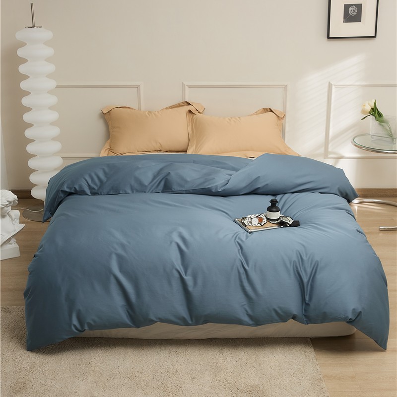 100 fundas de edredón individual de algodón de fibra larga, algodón de cuatro estaciones, color sólido, cama individual simple, funda de almohada individual, sábana de algodón puro