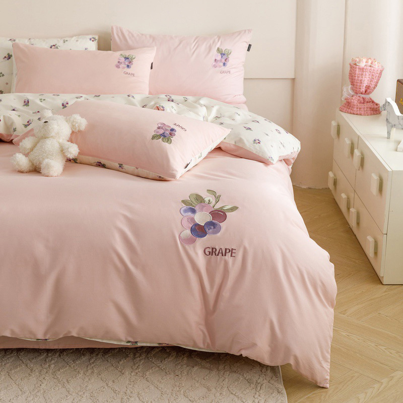 60S de algodón de fibra larga, jacquard de algodón puro, juego de cuatro piezas, sábana de algodón grueso, funda edredón, clase A, textiles para el hogar Nantong