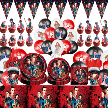 怪奇物语主题StrangerThings生日派对一次性纸盘杯子桌布场景布置