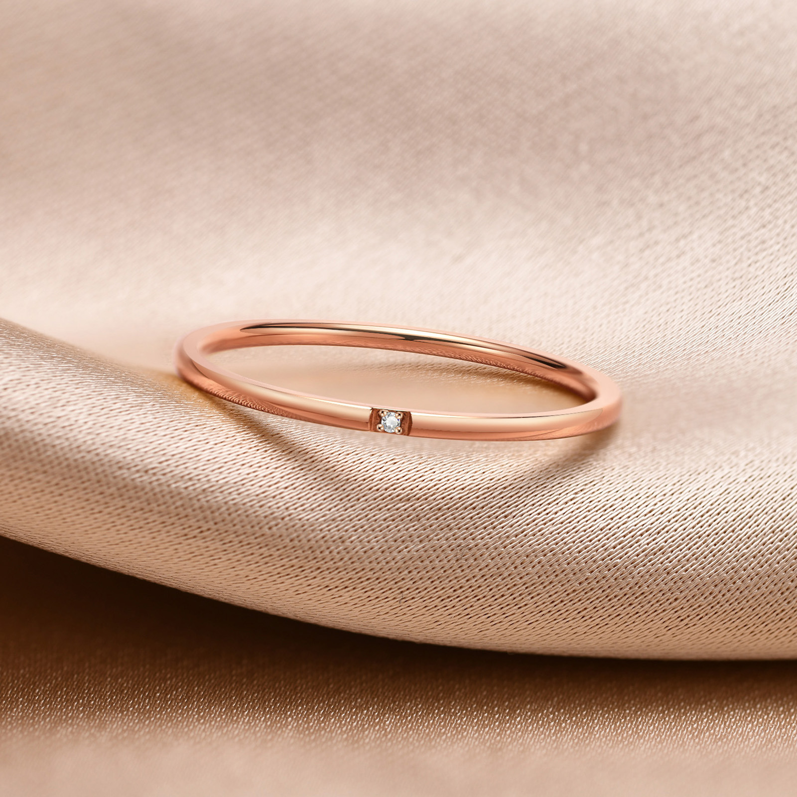 Simple Style Geometric Titanium Steel Rings Inlay Zircon Stainless Steel Rings