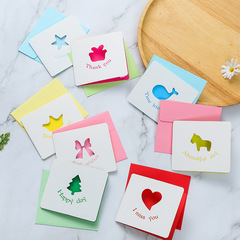 Wholesale Korean Creative 3D Folding Embossing Card DIY Small Cards Thanksgiving Blank Birthday Greeting Cards with Envelopes 