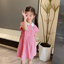 现货F家精美刺绣女童连衣裙 2026夏季新款中小童刺绣甜美可爱童裙