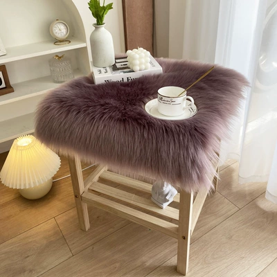 Wool pad — Plush Bedside Table Plush Cushion - 4040cm-square-grape-purple