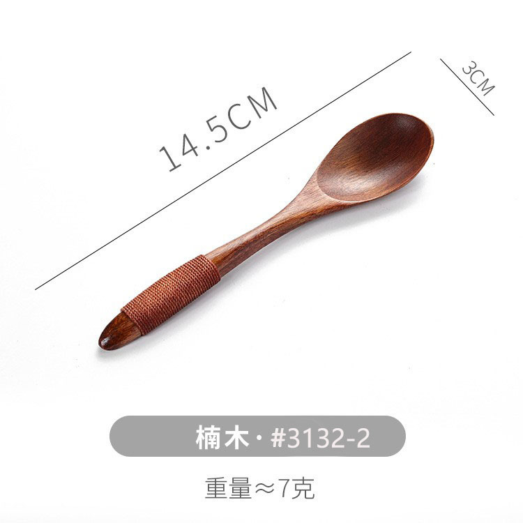 Venta al por mayor cuchara de miel de madera cuchara de helado postre cuchara de madera mango largo de arroz cuchara vajilla pequeña cuchara de madera