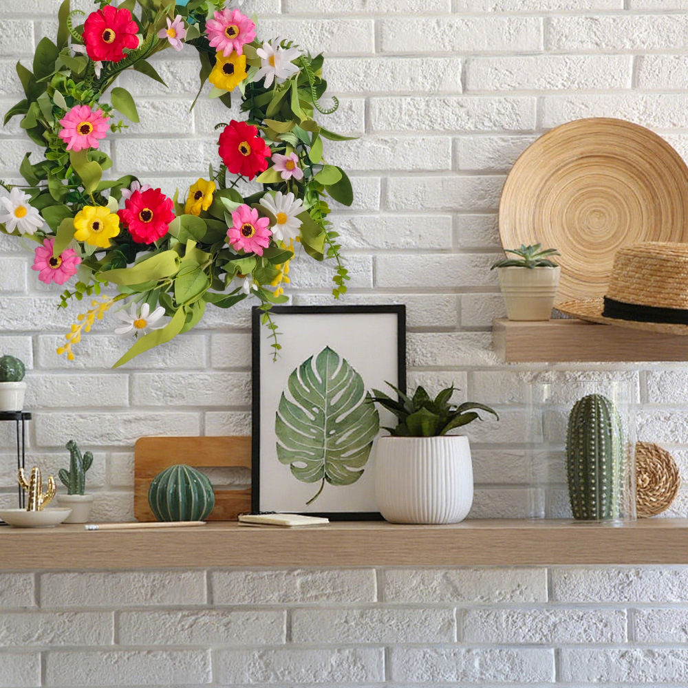 Simulación de flores silvestres primavera y verano simulación de guirlandas transfronterizas suministro de hogares pared frontal pared horno ventana decoración
