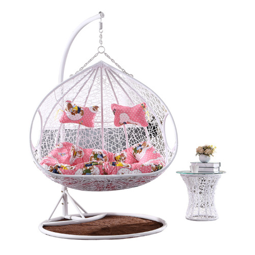 Double hanging basket wicker chair indoor balcony swing chair home user outdoor swing cradle chair lazy person bird's nest hammock rocking chair