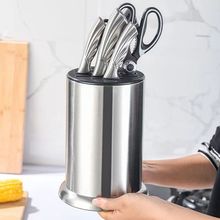 加厚不锈钢刀架桌面圆形多功能刀具收纳架筷子刀架厨房置物架跨境