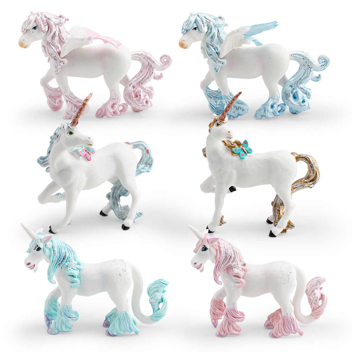 Simulación de mitos occidentales de Amazon animales modelo infantil de unicornio alpaca decoración de mesa juguetes