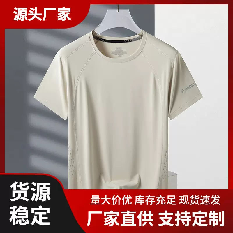 短袖t恤男夏季男士跑步健身体恤真冰丝速干衣男款运动上衣高品质