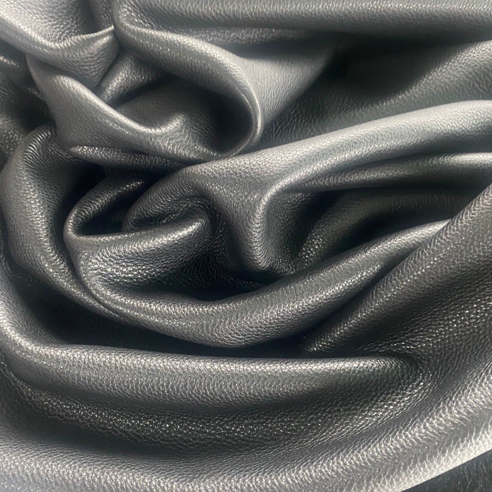 Супер мягкая воловья кожа черный натуральный верхний слой воловьей кожи с зерном личи воловья кожа мягкая воловья кожа