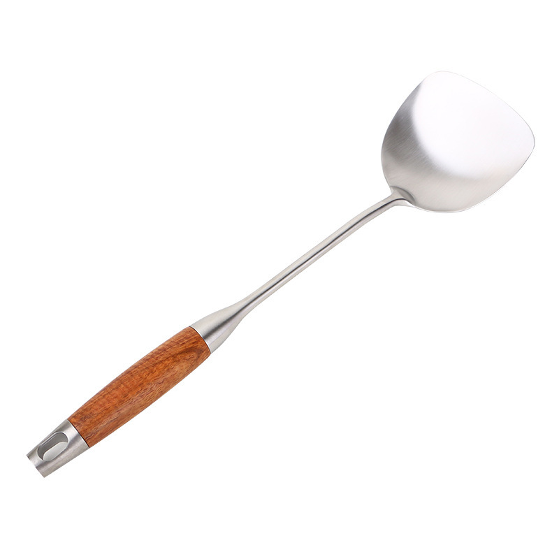 SPUCR SUPOHUA304 mango de madera de pera de acero inoxidable conjunto de utensilios de cocina hogar grueso aislamiento de hortalizas fritas fritas