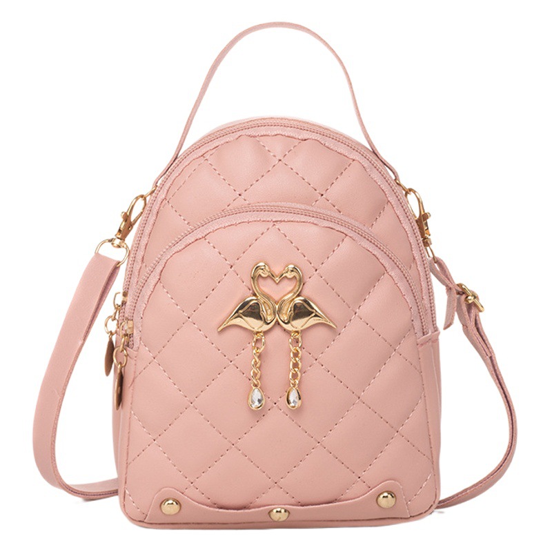 Bolso de mujer 2023 Nuevo Cisne colgante bordado de doble capa mochila portátil MINI BOLSA casual mini mochila