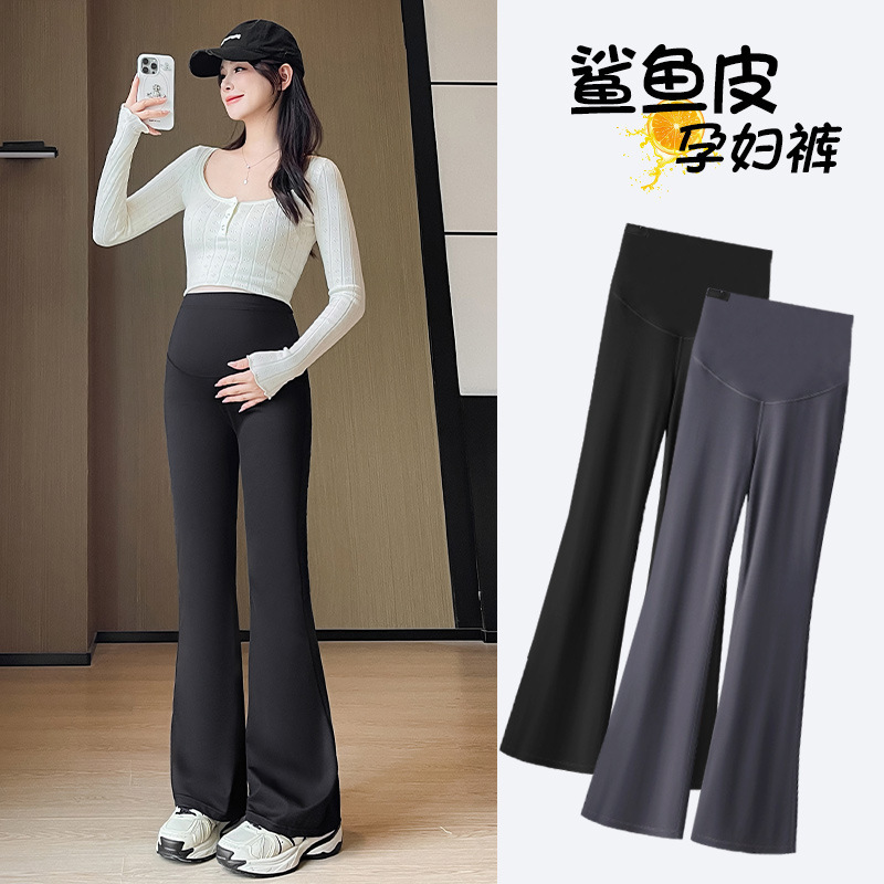 Shark Skin Pregnant Women's Pants Spring and Autumn Outer Wear Yoga Pants Autumn and Winter Belly Body-Slimming Base Flared Pants Shark Pants Women Shark Skin Pregnant Women's Pants Spring and Autumn Outer Wear Yoga Pants Autumn and Winter Belly Body-Slimming Base Flared Pants Shark Pants Women