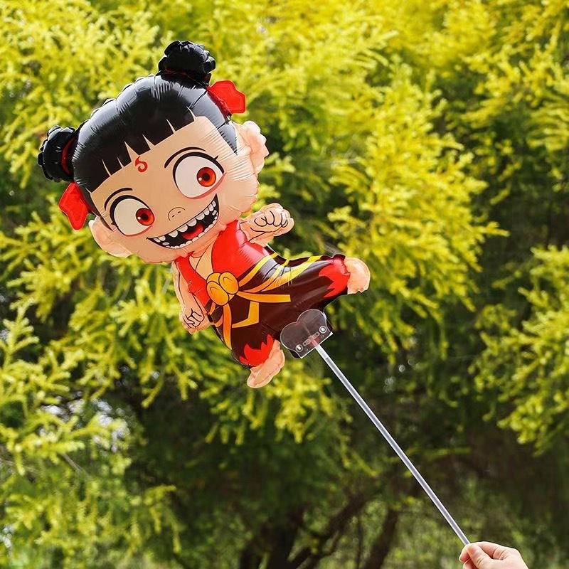 クリップバルーンアルミフィルムトレーラーハンドヘルドスティック子供用漫画バルーンホルダーストリートバルーンハンドヘルドストールネザーバルーン|undefined