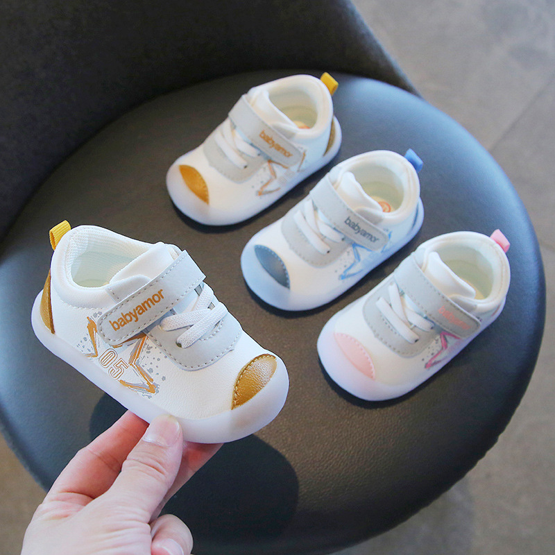 Bebé Niño Zapatos delanteros zapatos de bebé primavera y otoño de las mujeres de fondo suave antideslizante 0-1-2 años de edad nueve meses de otoño zapatos de los niños 3