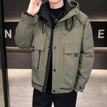 经典款 羽绒服冬装男 重工连帽帅气短款加厚保暖外套 Y655