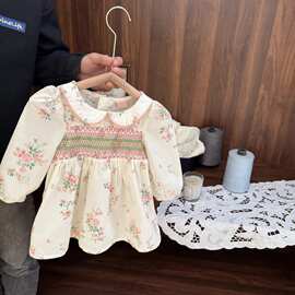 女宝宝甜美碎花连衣裙婴幼儿春装女童公主风亲肤棉布公主裙子潮流