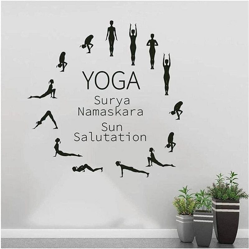 YOGA Surya Namaskar YOGA decomposition action pattern YOGA studio decoration creative carved wall stickers