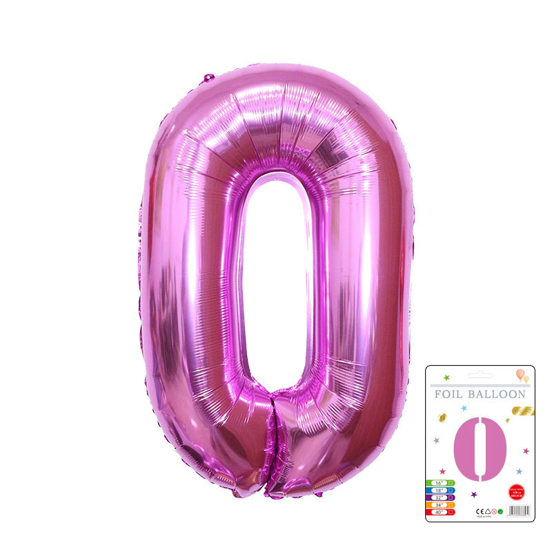 32-inch rose red blue American version slimming digital balloon with paper card independently finely packaged balloon filled with helium and can float