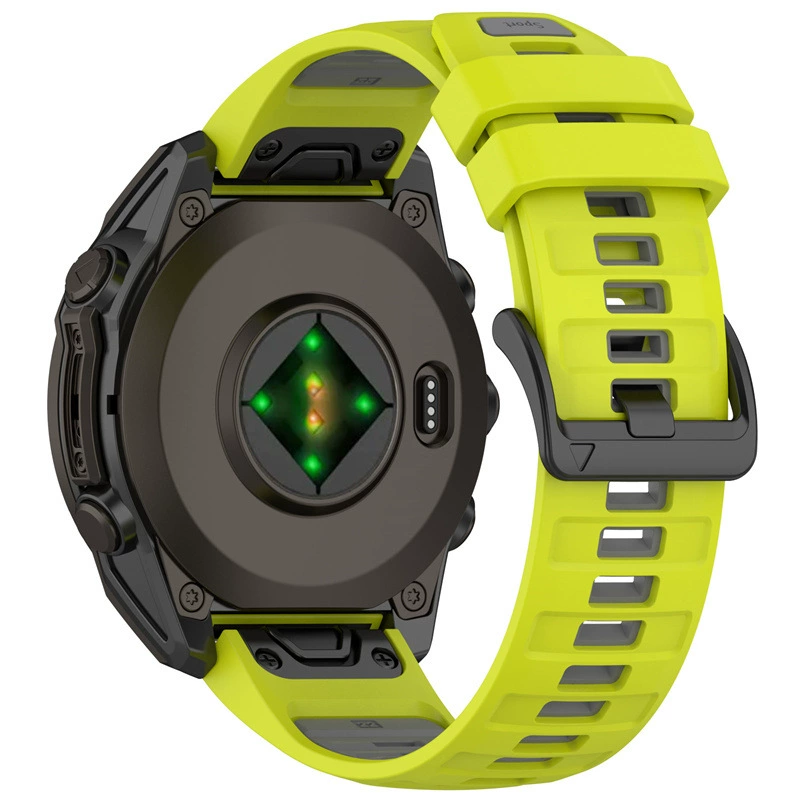 Подходящий ремешок силиконовый двухцветный 47 мм для часов Garmin Fenix8/7X/E 6pro/5S/mk3/Enduro/3HR