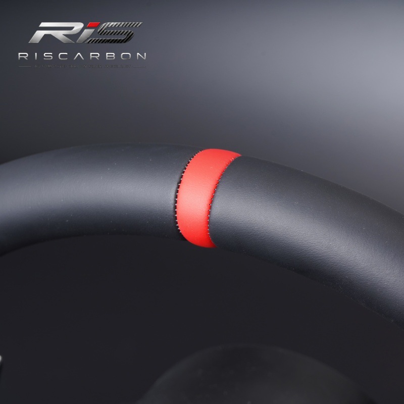 Compatible with BMW round silver carbon cover with red M logo steering wheel F30F10F11F15F16F20F25F48F01