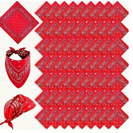 12 шт. Бандана с узором Пейсли — унисекс Бандана из полиэстера Легкий тканый шарф Классная бандана