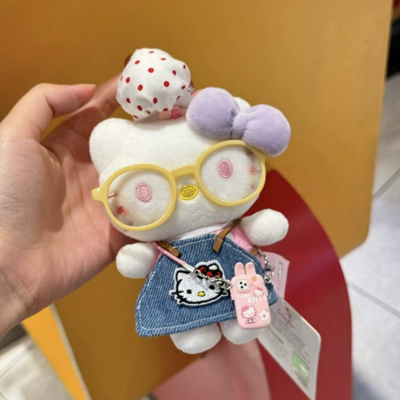 Sanrio, hello kitty, подлинная классическая мультяшная плюшевая кукла, сумка, упаковка, брелок
