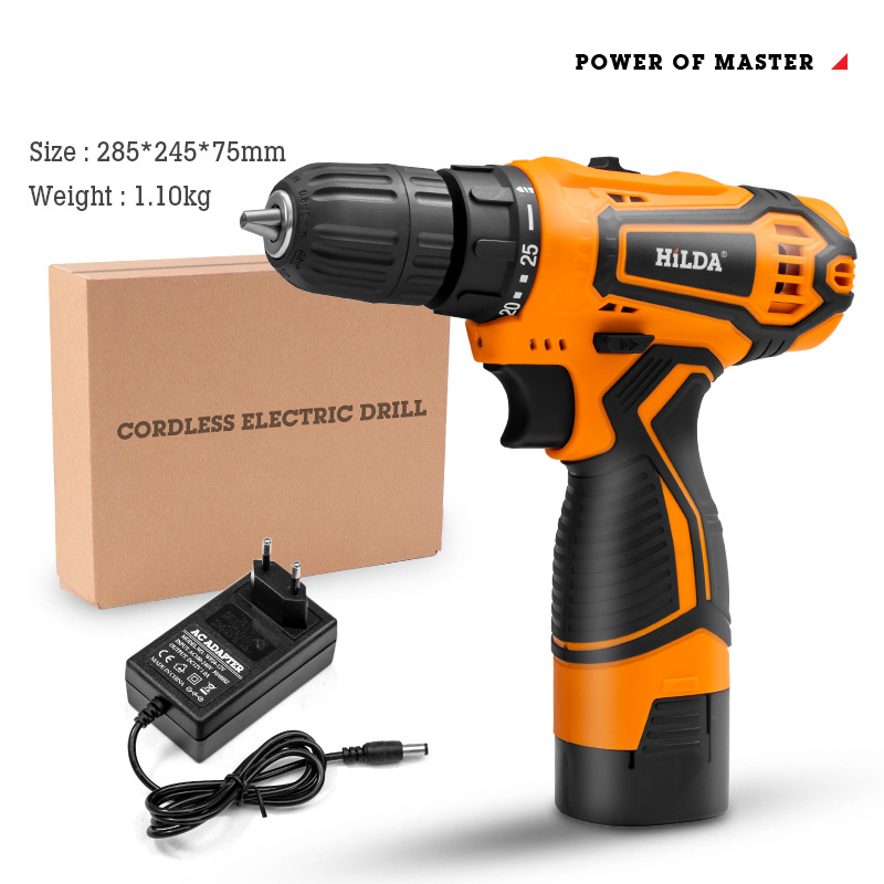 HILDA 12V 16,8 V 21V Litio taladro eléctrico taladro de mano destornillador eléctrico Sudeste de Asia taladro eléctrico