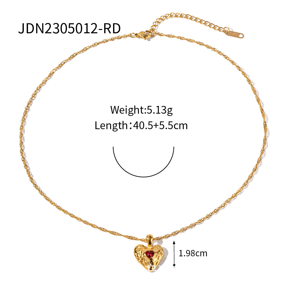 Jie Ding Collar de amor de acero inoxidable europeo y americano Colgante de alta calidad Cadena de clavícula Collar de acero de titanio Joyas Necklace transfronterizo