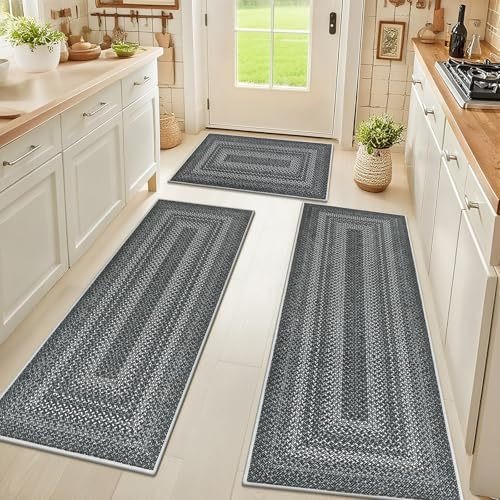 Almohadilla de suelo de cocina transfronteriza almohadilla de barro de diatomeas de viento bohemio almohadilla de suelo de absorción de agua y secado rápido dos juegos de almohadillas antideslizantes resistentes al desgaste