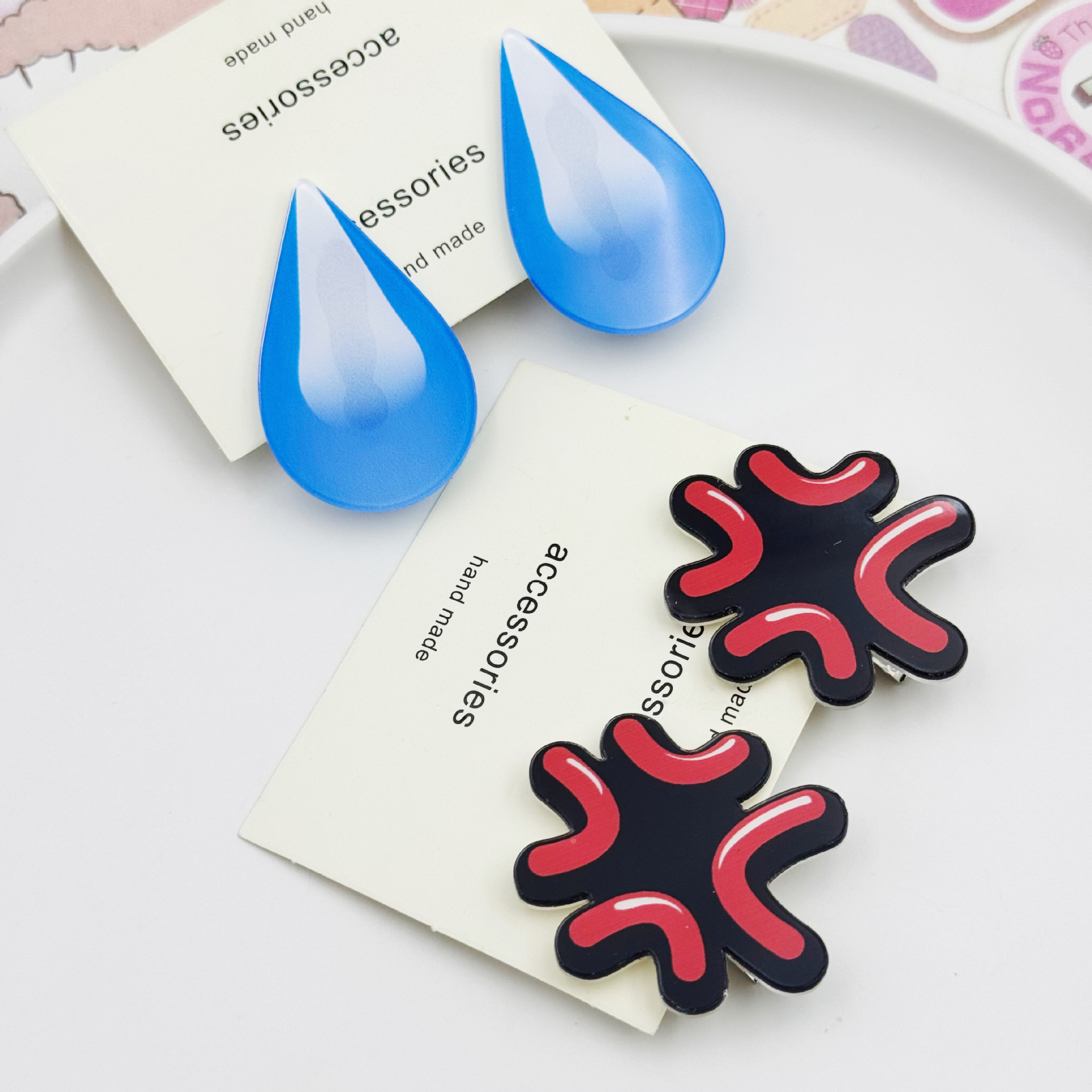 funny network facial expression bag angry water drop barrettes sweet cute student bang clip side funny hair accessories headdress for women