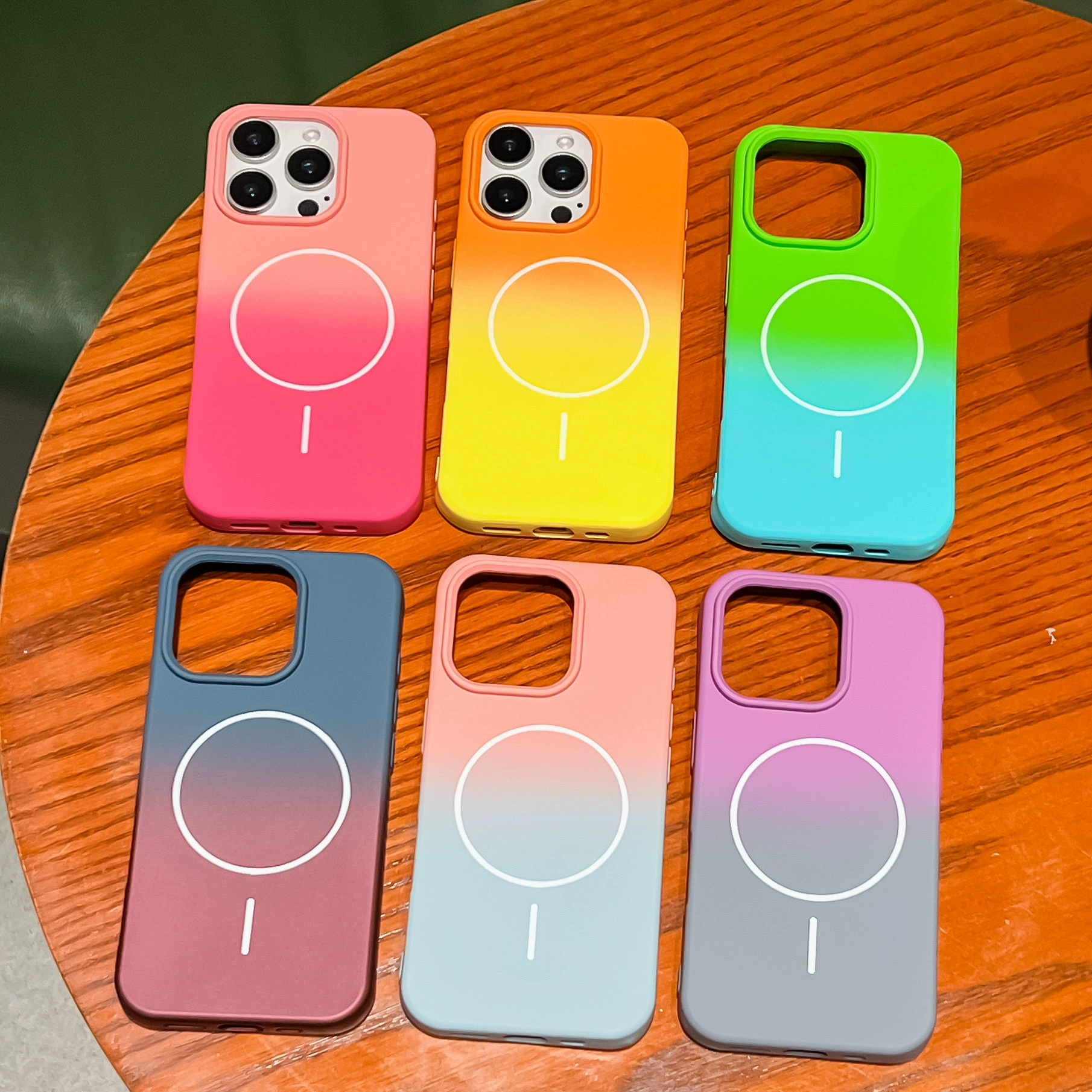 Совместимый двухцветный чехол для телефона Apple, для iPhone 15, защитный чехол, iPhone, градиент, 15 Promax