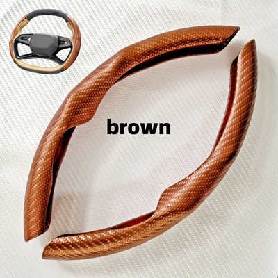 Car Steering Wheel Handlebar Cover | Steering wheel cover - light-brown-38cm
