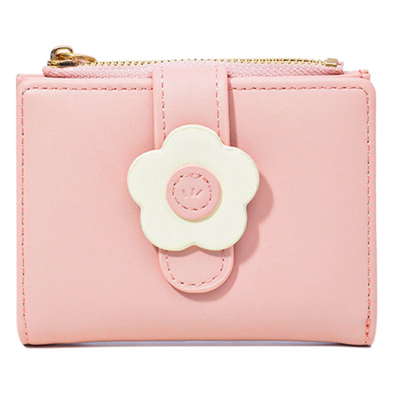 Manrico's New Ins Simple and Cute Little Flower Student Wallet Cross-Border Fresh Coin Multi-Card Slot Pu Coin Purse