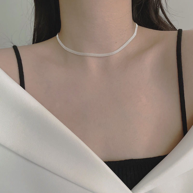 Long Necklace, Necklace, Choker Classification 925 sterling silver Chain Material 925 Sterling Silver Patchwork Plating Geometric Long Necklace Necklace Choker