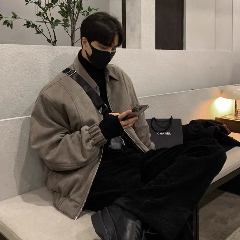 Chaqueta suelta de otoño e invierno para hombre estilo Hong Kong Chaqueta