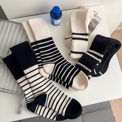 Ribbed loop sock women mid-calf sock autumn and winter thick warm towel long sock men Korean Japanese spring and autumn fluffy sock