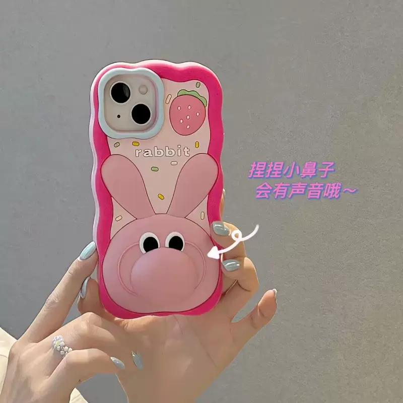 Яблоко, мультяшный милый кролик, совместимый с iPhone 12, iPhone14 Pro, чехол для телефона, iphone, 14