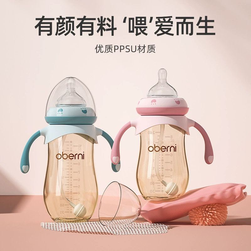 Children's shatterproof anti-colic feeding bottle, wide neck, 6 month, 1-3 years
