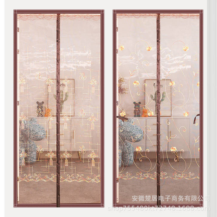 Embroidery Encryption King Kong Velcro Summer Magnetic Screen Door Screen Window Home Partition Curtain Self-Absorbing Mosquito Net Punch-Free Embroidery Encryption King Kong Velcro Summer Magnetic Screen Door Screen Window Home Partition Curtain Self-Absorbing Mosquito Net Punch-Free