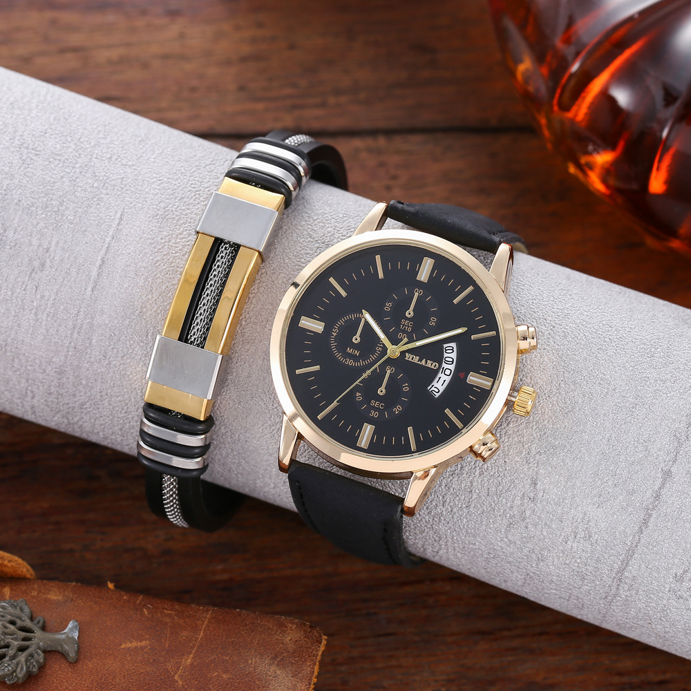 Herren Quarzuhr Mit Armband Set Für Business Und Freizeit_voghion.com