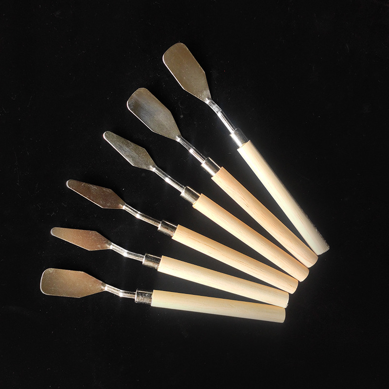 Art paint scraper, oil painting scraper, wooden handle color mixer, watercolor and acrylic spade knife digging tool factory wholesale