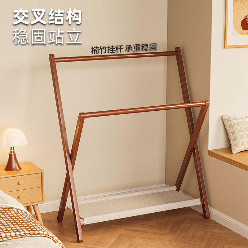 Colgante de ropa plegable para el piso doméstico junto a la cama por la noche para poner ropa artefactos de la habitación percha de ropa percha de sombrero fácil de organizar percha de almacenamiento