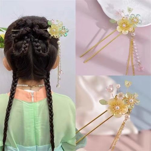 Hanchen Ancient Style Factory New Children's Hanfu Hairpin Chinese Style Hairpin Girls Retro Hairpin Hairpin Wholesale