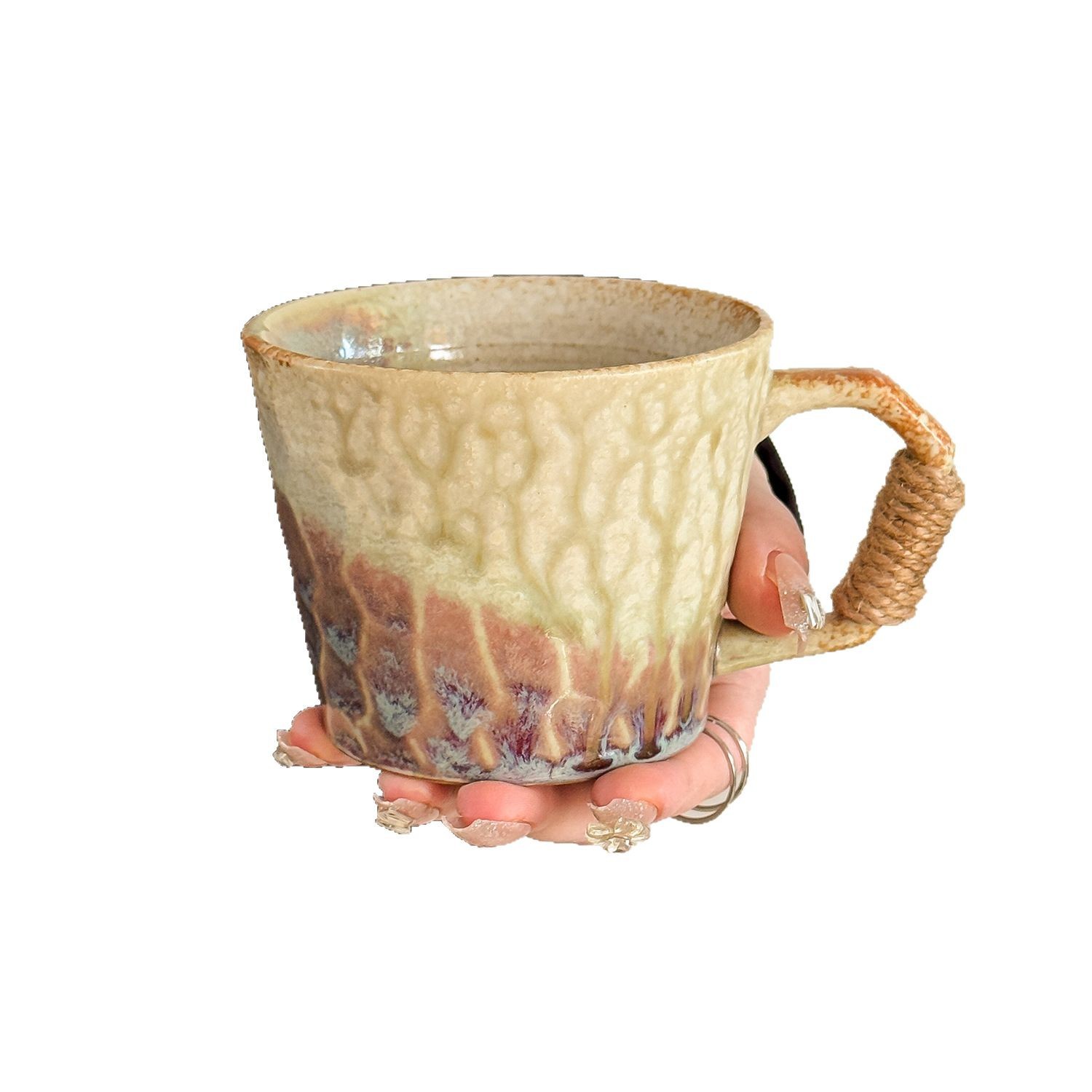 Taza de estilo medio, taza de cerámica, horno doméstico japonés, taza de agua, té de la tarde de alta calidad, taza de café, regalo para hombres