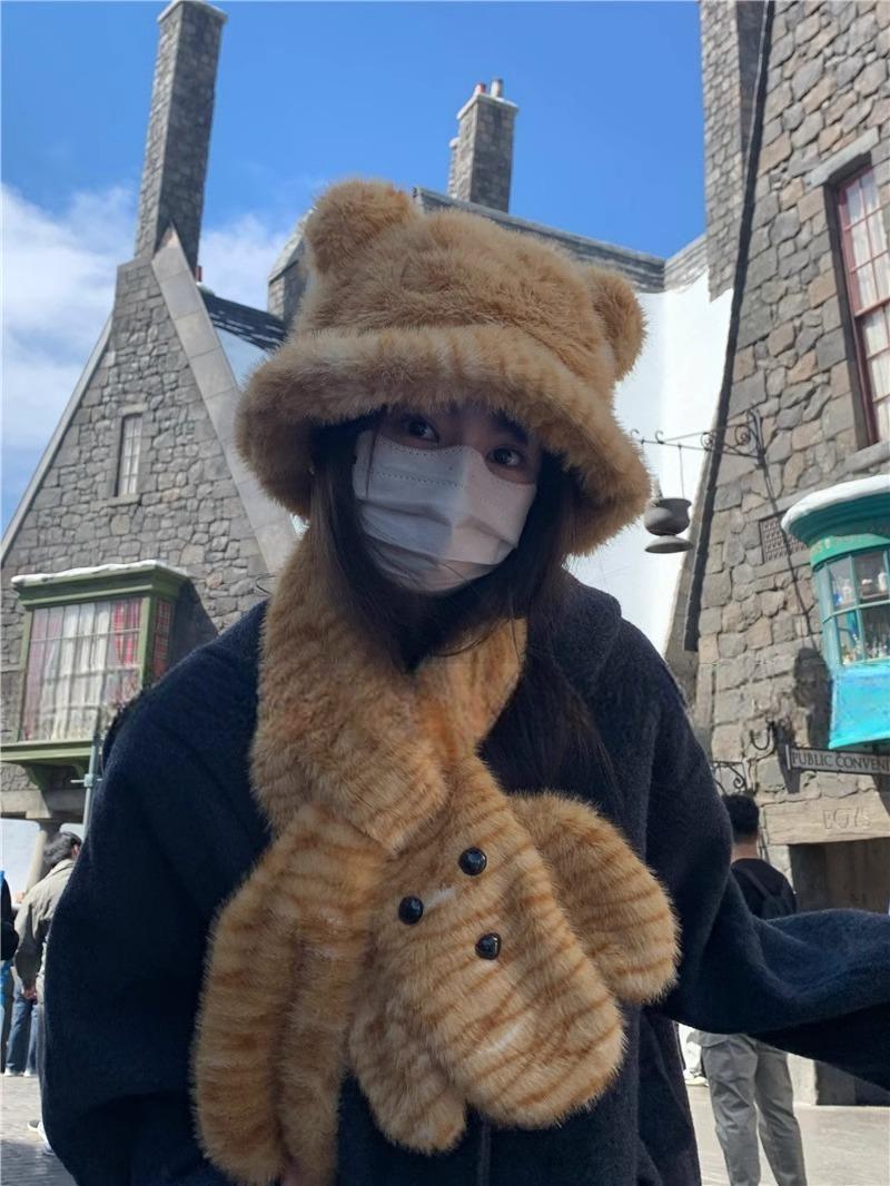 2024 Nuova piccola sciarpa pelosa per donna, autunno e inverno, di alta qualità, caldo collo di tigre, motivo leopardato_voghion.com