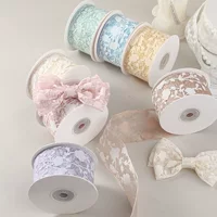 Снежинка двухслойная сетчатая лента для волос DIY бант цветочный материал материал подарочная коробка упаковка полые ленты