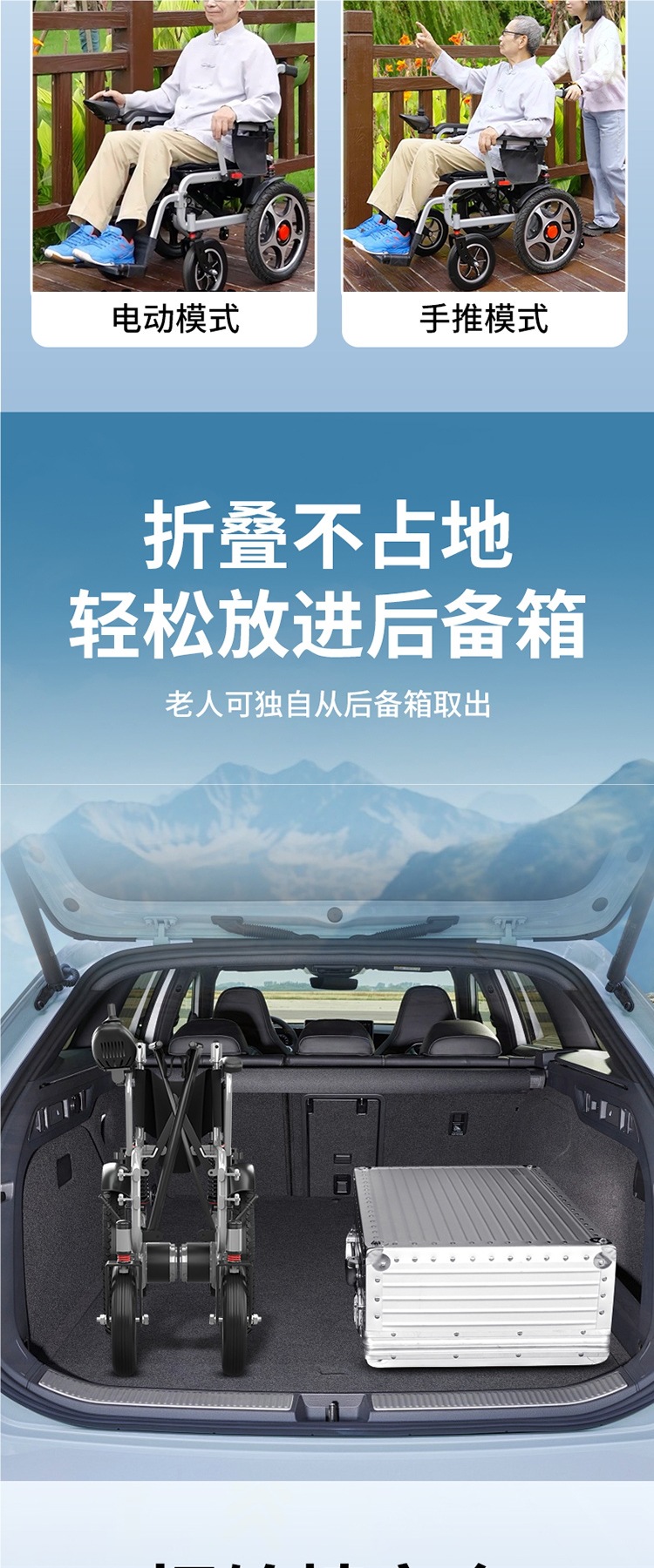 Sidel Electric Wheelchair Intelligent Fully Automatic Folding Lightweight Four-Wheel Scooter for the Elderly for the Disabled